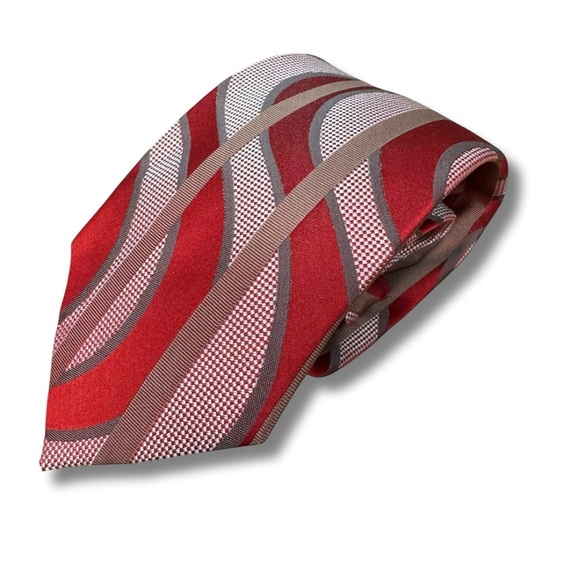 GIANFRANCO VALENTINO Men’s Silk Tie, 3.5” (W) - Red - Picture 1 of 3